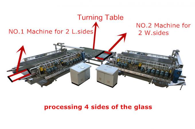 Máquina de pulido y pulidora del vidrio de la ventana de proceso del equipo cuatro del vidrio esmaltado arquitectura de los lados